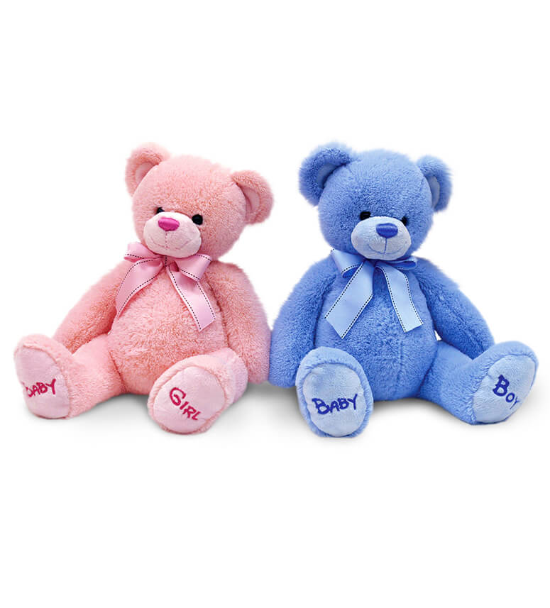 pink and blue teddy bears
